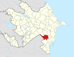 Map of Azerbaijan showing Bilasuvar Raion