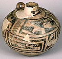 Розфарбований керамічний посуд, культура анасазі, знайдений у руїнах в Чако-Каньйоні, Нью-Мексико, близько 700-1100 н. е..