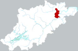 Location of Xihu District within Hangzhou