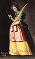 Püha Apollonia. Atribuutideks on palmioks ja hambatangid. Francisco de Zurbaráni õlimaal.