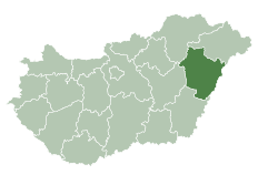 Location of Hajdú-Bihar County