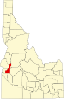 ジェム郡の位置を示したアイダホ州の地図