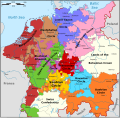 Rikskretsene in 1560.   Den burgundiske rikskrets   Den nederrhinsk-westfaliske rikskrets