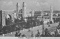 Image 19Downtown Mogadishu in 1936. Arch of Triumph Umberto to the left, Cathedral and Arba Rucun mosque to the centre-right. (from History of Somalia)