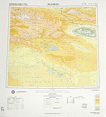 Map including Yuli (labeled as WEI-LI) and surrounding region from the International Map of the World (1975)