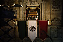 O Presidente mexicano Andrés Manuel López Obrador executa o Grito de Dolores, 15 de setembro de 2023.