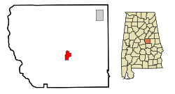 Location of Rockford, Alabama