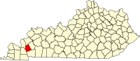 Map of Kentucky highlighting Lyon County