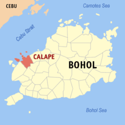 Peta Bohol dengan Calape dipaparkan