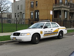 Voiture de shérif du comté de Cook dans l'Illinois, etc.