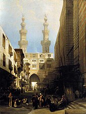 باب زويلة في القاهرة 1840القديمة (من لوحات روبرتس)