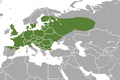 Aire de répartition de la Taupe d'Europe