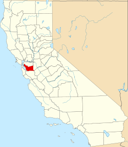 Alamedan piirikunnan sijainti Kaliforniassa.