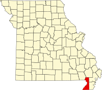 ダンクリン郡の位置を示したミズーリ州の地図