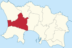 Location of Saint Peter in Jersey