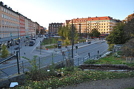 Sankt Eriksplan, sett fra Vasaparken Foto: Helge Høifødt