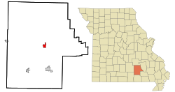 Location of Eminence, Missouri