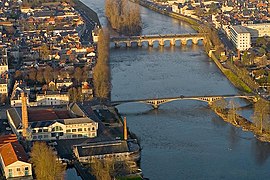 An aerial view of the centre of Châtellerault