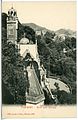 Blick von der Burgruine zum Schloss (um 1900)