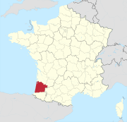 Lage des Departements Landes in Frankreich