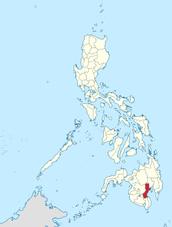 Mapa ng Pilipinas na magpapakita ng lalawigan ng Timog Dabaw