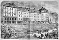 Die Gartenlaube (1863) b 716.jpg Revue und und Hauptinspection über die Mannschaften und Geräthe des Dienstmann-Instituts in Dresden