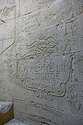 Eingemeißelte Inschriften auf der Innenwand der Spindeltreppe (17. Jh.)