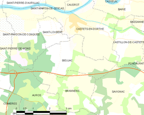 Poziția localității Bieujac