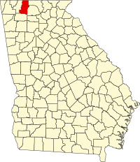 Locatie van Murray County in Georgia