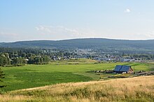 A view of the north end of 100 Mile House, taken from the Cariboo Highway