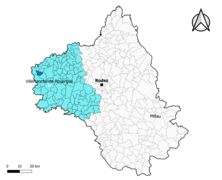 La Capelle-Balaguier dans l'arrondissement de Villefranche-de-Rouergue en 2020.