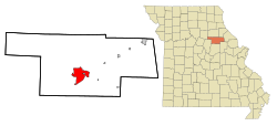Location in Audrain County in the State of Missouri