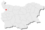 Karte von Bulgarien, Position von Berkowiza hervorgehoben