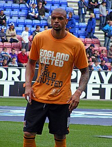 Caleb Folan warms up, Wigan Athletic vs Hull City, 3rd May 2010.jpg