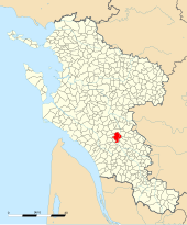 Carte de la commune de Pons au sein de la Charente-Maritime