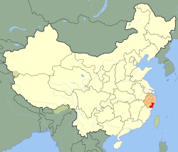 温州市在中國以及浙江省的地理位置