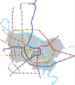 Le plan du réseau du métro de Hanoï prévu pour 2030.