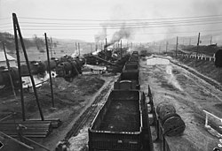 Nagykapornak vasútállomás, a Zala Megyei Útépítő Vállalat iparvágányai (1955)