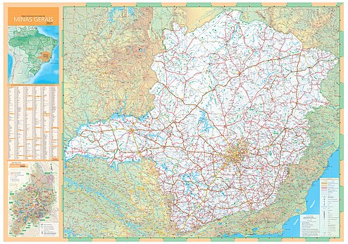 Mapa Rodoviário do Estado de Minas Gerais 2021