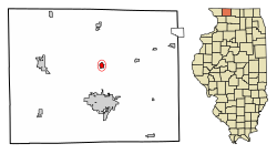 Location of Cedarville in Stephenson County, Illinois.