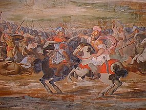 Fiktivní vítězství Jaroslava ze Šternberka nad Tatary v roce 1241 – obraz na Zelené hoře