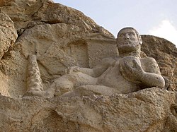 Hellenistic-era depiction of Bahram as Hercules carved in 153 B.C.