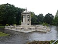 The cenotaph when the River Bourne flooded.