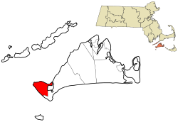 Location in Dukes County in Massachusetts