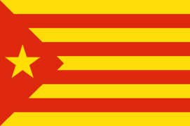 Estelada usada por el extinto PCE(i) en Cataluña