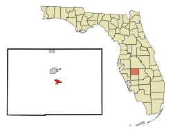 Location in Hardee County and the state of Florida