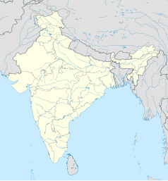 Mapa konturowa Indii, po lewej nieco u góry znajduje się punkt z opisem „Chittaurgarh”