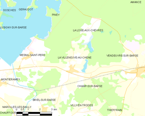Poziția localității La Villeneuve-au-Chêne