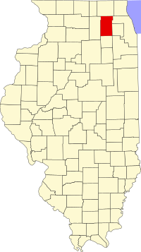 Locatie van Kane County in Illinois