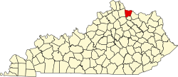 map of Kentucky highlighting Bracken County